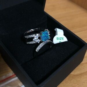 RBP 2160 Bomb Party The GoGo Unicorn Mystic Green Fire Opal Ring(Size 8)